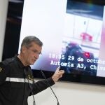 El General Jefe de la UME, Francisco Javier Marcos,durante la rueda de prensa ofrecida tras la reunión del comité de crisis para el seguimiento de los efectos de la dana, este sábado, en Madrid. 