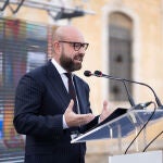 El presidente de la compañía, Jesús Vera, durante el acto de primera piedra del Residencial Artillería 