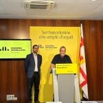 El portavoz adjunto de ERC en Barcelona, Jordi Castellana, junto al concejal Jordi Coronas