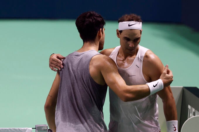 Entrenamiento del equipo español de tenis previo a las finales de Copa Davis