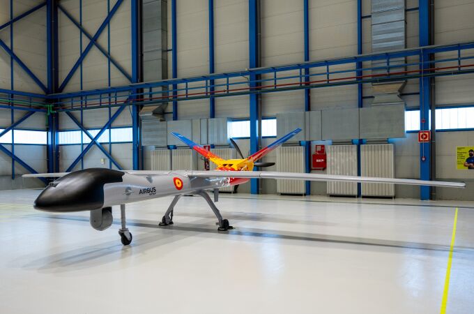 Maqueta del prototipo del dron Sirtap que Airbus construirá en Getafe