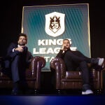 Gerard Pique y Zlatan Ibrahimovic en la presentación de la Kings League Italy