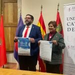 María del Rosario Sáez Yuguero junto a Jesús Manuel Sánchez Cabrera en la presentación de este proyecto
