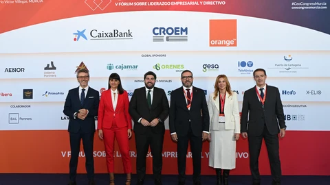 El jefe del Ejecutivo regional, Fernando López Miras, durante la inauguración del V Fórum sobre liderazgo empresarial y directivo ‘CEO Congress'