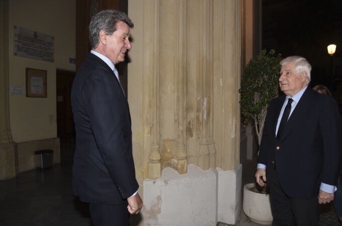 Cayetano y Carlos Martínez de Irujo en la misa funeral por el 10º aniversario de la muerte de la duquesa de Alba