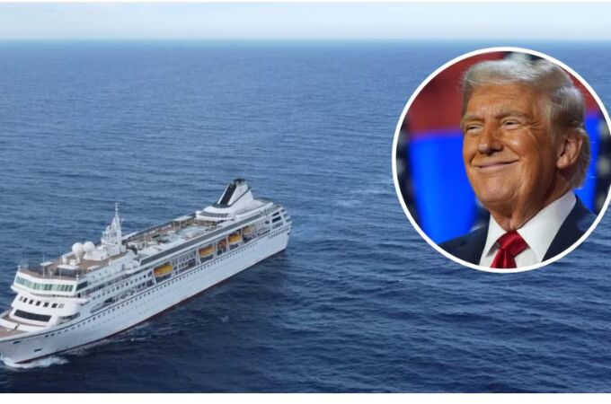 La imagen de Trump sobre el crucero