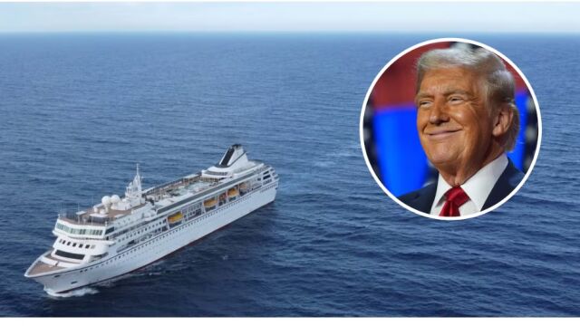 La imagen de Trump sobre el crucero