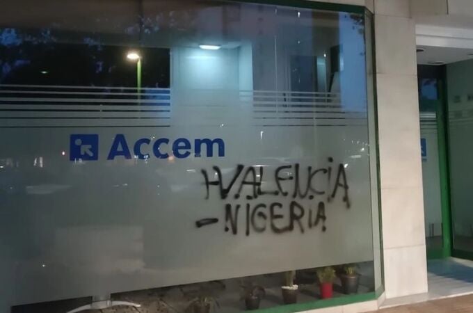 Pintada que se puede ver en la sede Accem Burgos