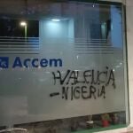 Pintada que se puede ver en la sede Accem Burgos