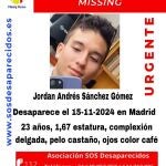 Sucesos.- Buscan a un hombre de 23 años desaparecido el día 15 en Madrid