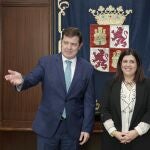 Mañueco y Beatriz Asensio, alcaldesa de Benavente, antes de la reunión