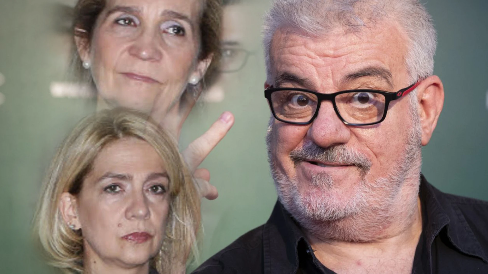 Millán Salcedo junto a la infanta Elena y la infanta Cristina