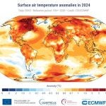 El mundo alcanzó 1,6 grados por encima del nivel preindustrial en 2024, según Copernicus