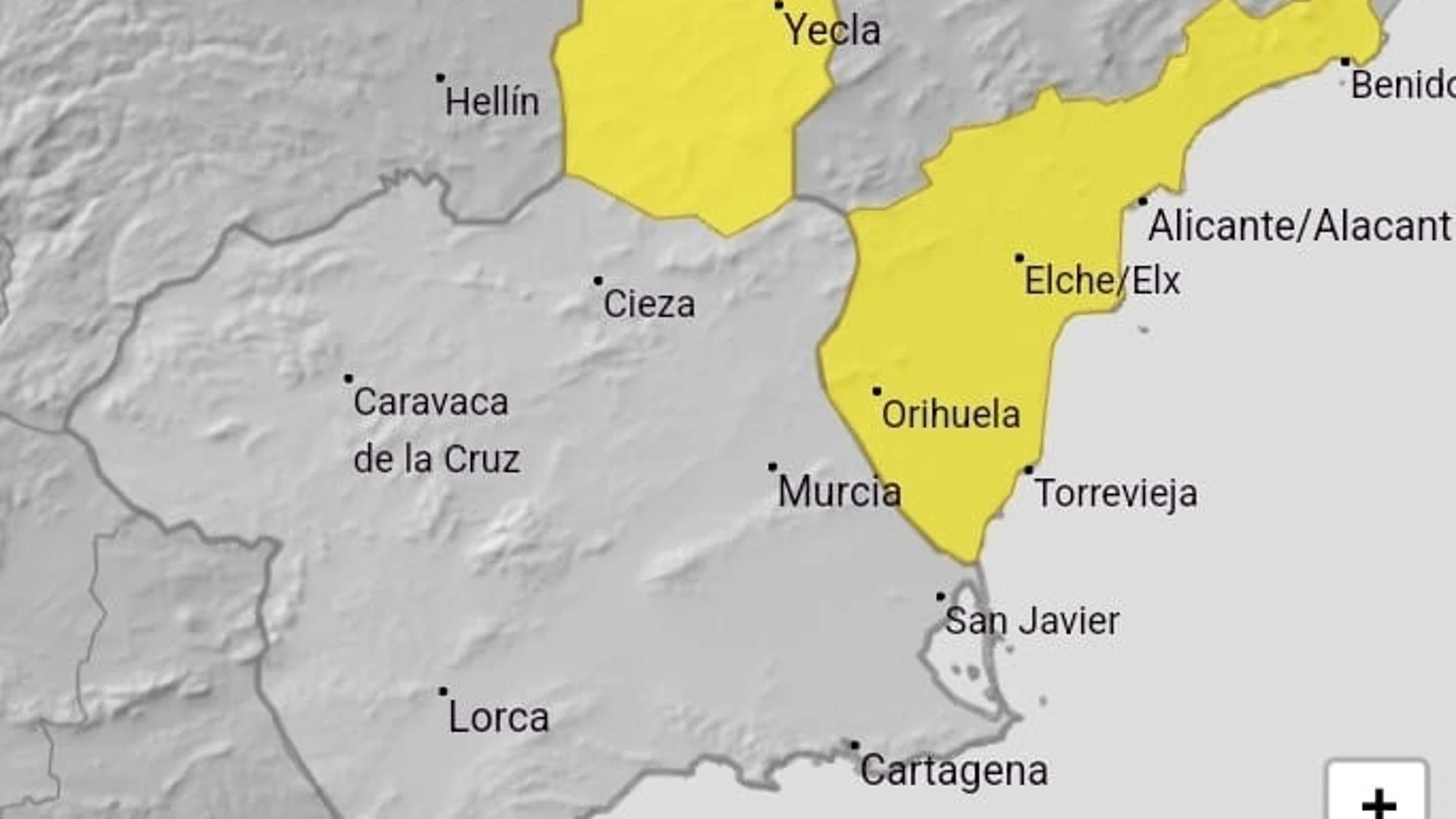 La Aemet activa un aviso de nivel amarillo por fuertes vientos para este sábado en el Altiplano