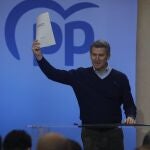 El presidente del PP, Alberto Núñez Feijóo, en la clausura de la cumbre del PP celebrada en Asturias