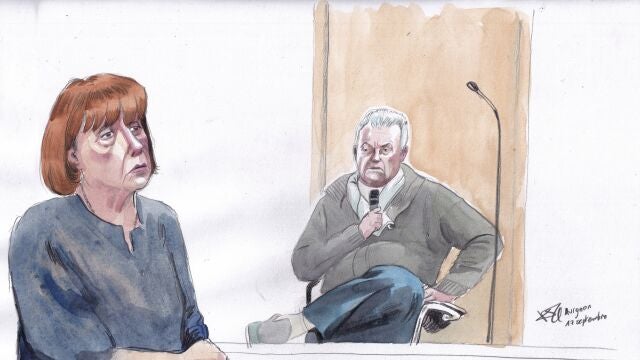Uno de los dibujos del juicio de Gisèle Pelicot 