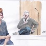Uno de los dibujos del juicio de Gisèle Pelicot 