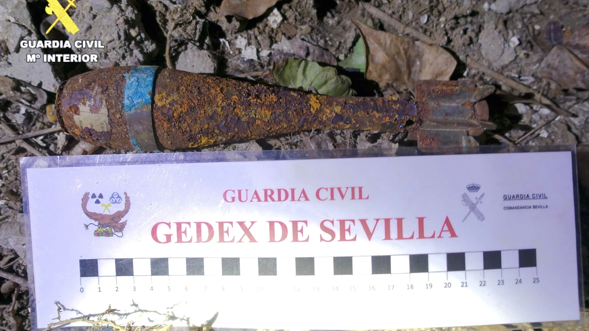 Encuentran una granada de mortero de la Guerra Civil en Cantillana (Sevilla)