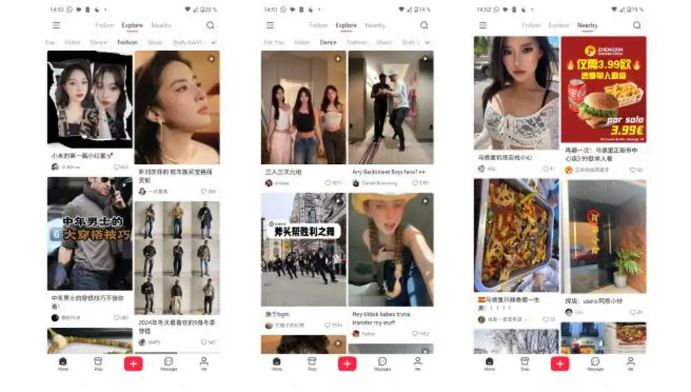 RedNote, ya en idioma inglés.