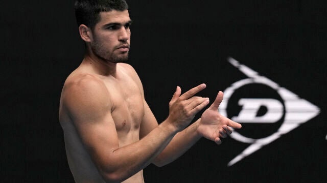 Alcaraz, en un entrenamiento
