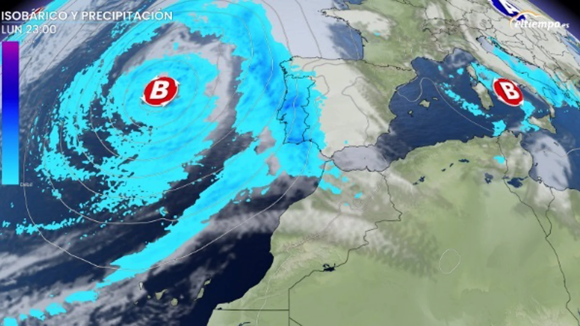 La retirada del anticiclón permitirá que una borrasca deje lluvias la próxima semana hasta el jueves, según Eltiempo.es