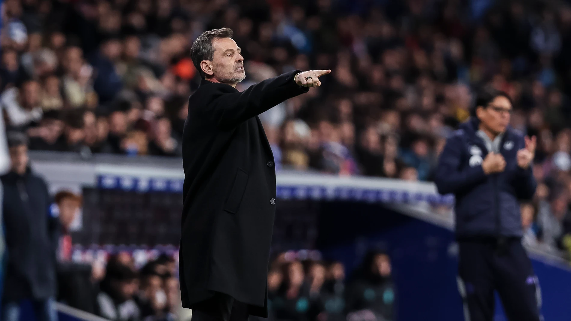 Diego Cocca, head coach of Real Valladolid gestures during the Spanish league, La Liga EA Sports, football match played between RCD Espanyol and Real Valladolid at RCDE Stadium on January 17, 2025 in Barcelona, Spain. AFP7 17/01/2025 ONLY FOR USE IN SPAIN