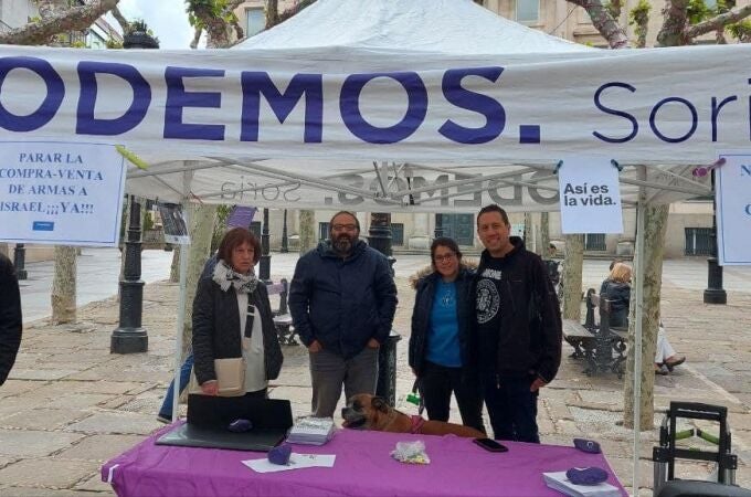 Alberto Sanz, durante un acto de Podemos en Soria