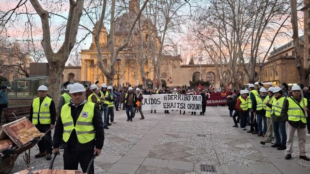 Imagen de la manifestación en la capital navarra