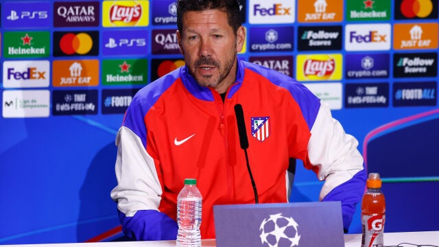 Diego Pablo Simeone Press Conference for Atletico de Madrid - UEFA Champions League