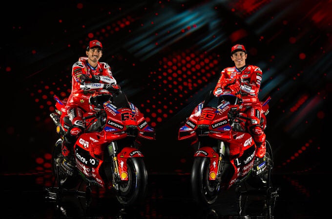Pecco Bagnaia y Marc Márquez, con sus nuevas Ducati