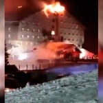 Incendio en un hotel en una estación de esquí de Kartalkaya, cerca de Bolu, en el norte de Turquía