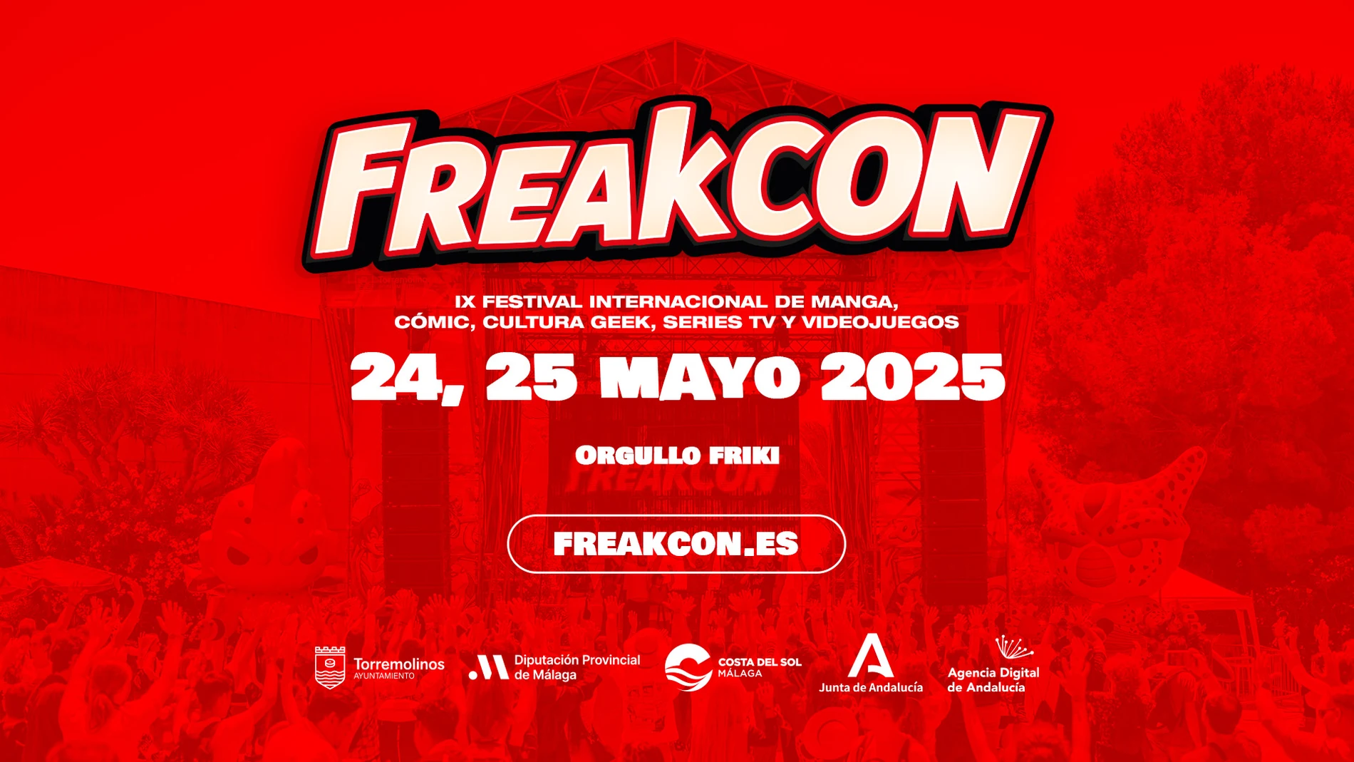 El 24 y 25 de mayo de 2025 Torremolinos se prepara para recibir la nueva edición de FreakCon, el evento que, por segundo año consecutivo, se celebra con motivo del día del Orgullo Friki