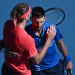 Novak Djokovic, en el momento de su retirada en Australia