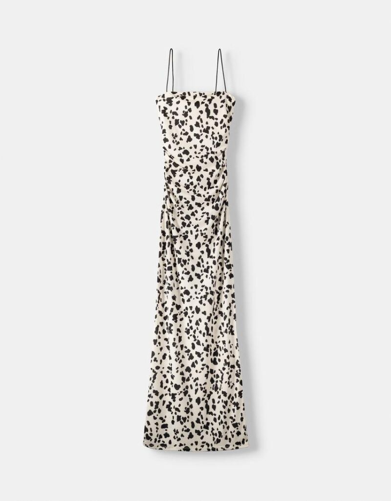 Vestido midi animal print