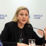 La coordinadora de Acción Política del Partido Popular de Castilla y León, Isabel Blanco, durante la rueda de prensa