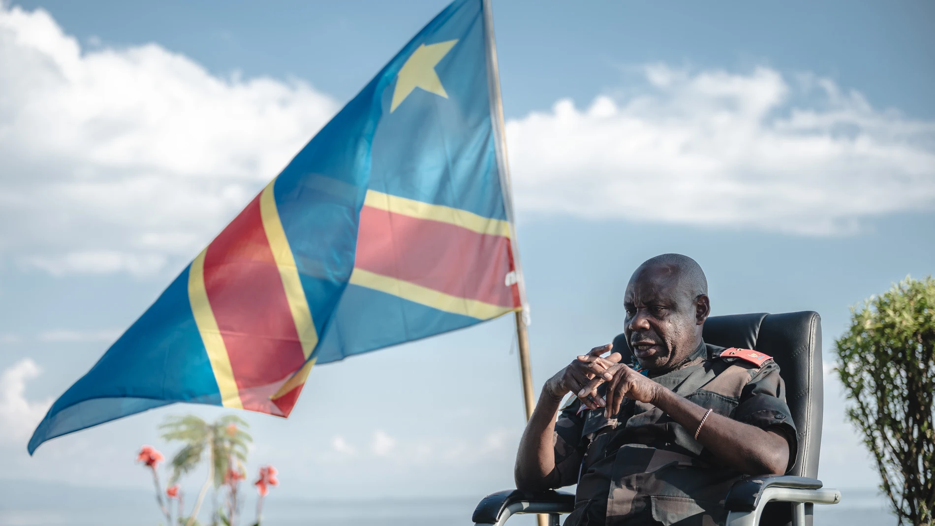 GOMA, Jan. 24, 2025 -- File photo taken on April 11, 2024 shows Peter Cirimwami, the military governor of North Kivu, in an interview in Goma, Democratic Republic of the Congo (DRC). Peter Cirimwami, the military governor of North Kivu, a province under a state of siege in the eastern Democratic Republic of the Congo (DRC), died amid violent hostilities and advances by the March 23 Movement (M23) rebels, authorities confirmed on Jan. 24, 2025. Europa Press/Contacto/Wang Guansen 24/01/2025 ...