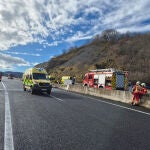 Una fallecida y siete heridos en un accidente múltiple en la A-67 en Cantabria