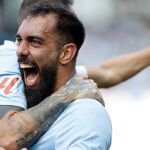 Borja Iglesias celebra un gol con el Celta de Vigo