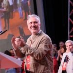 Ángel Víctor Torres, reelegido secretario general de los socialistas canarios, hoy, en el XV Congreso Regional del PSOE en Canarias, celebrado en el Magma Artes&Congresos de Adeje (Tenerife)