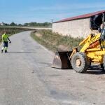 Obras en una carretera de Segovia