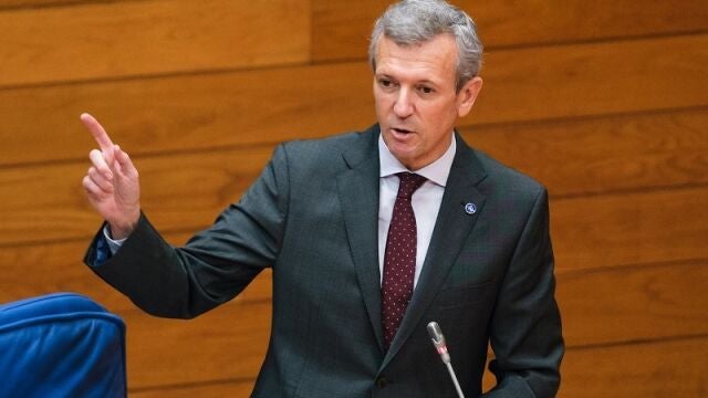 Rueda, hoy, en el Parlamento de Galicia.