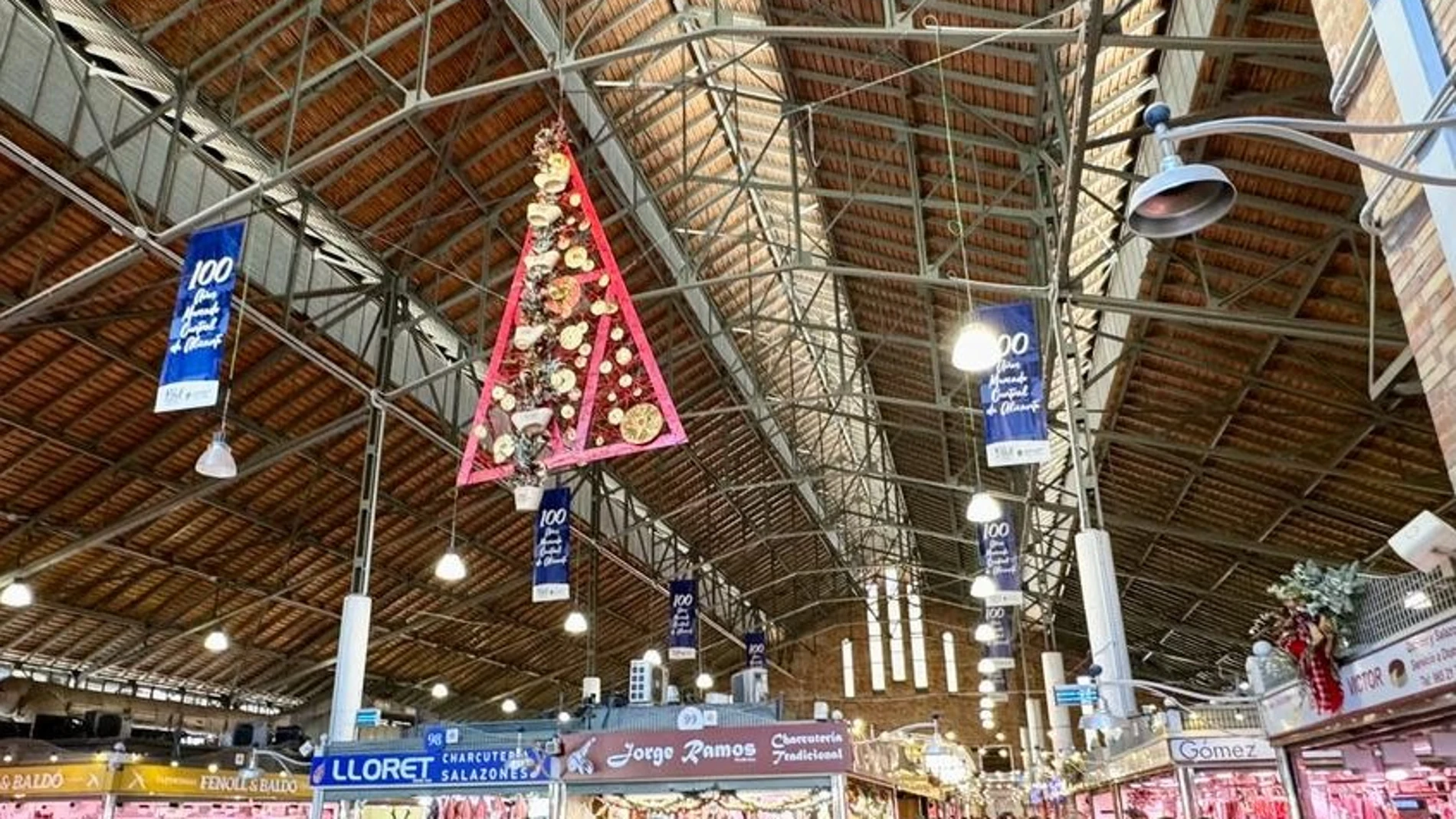 El Mercado Central de Alicante, decorado por Navidad