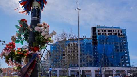Vista general del edificio incendiado del barrio Campanar en València el 22 de febrero de 2024, que dejó diez fallecidos y a centenares de familias sin nada, cuya limpieza y desescombro finaliza este viernes tras cinco meses de limpieza y a falta de menos de un mes de que se cumpla un año del siniestro