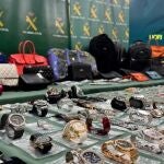bjetos sustraídos por la banda y recuperados en la operación 