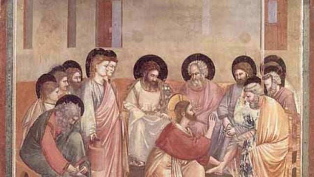 Fresco de Giotto, "La lavanda dei piedi" (1306)