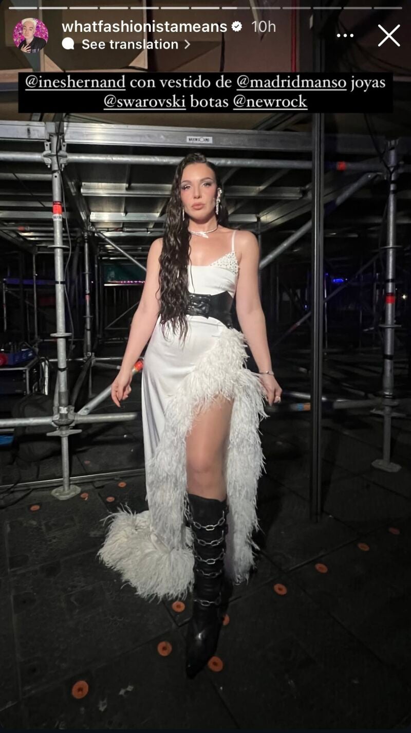 El look de Inés Hernand en la final.