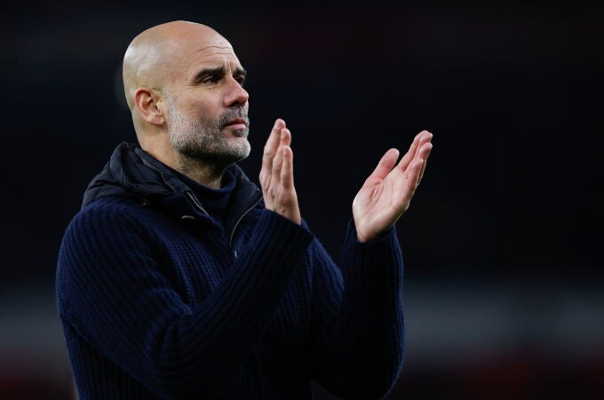 Pep Guardiola, en un partido reciente del City