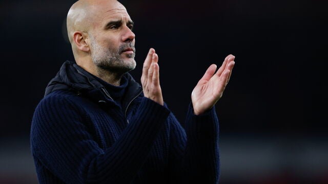 Pep Guardiola, en un partido reciente del City