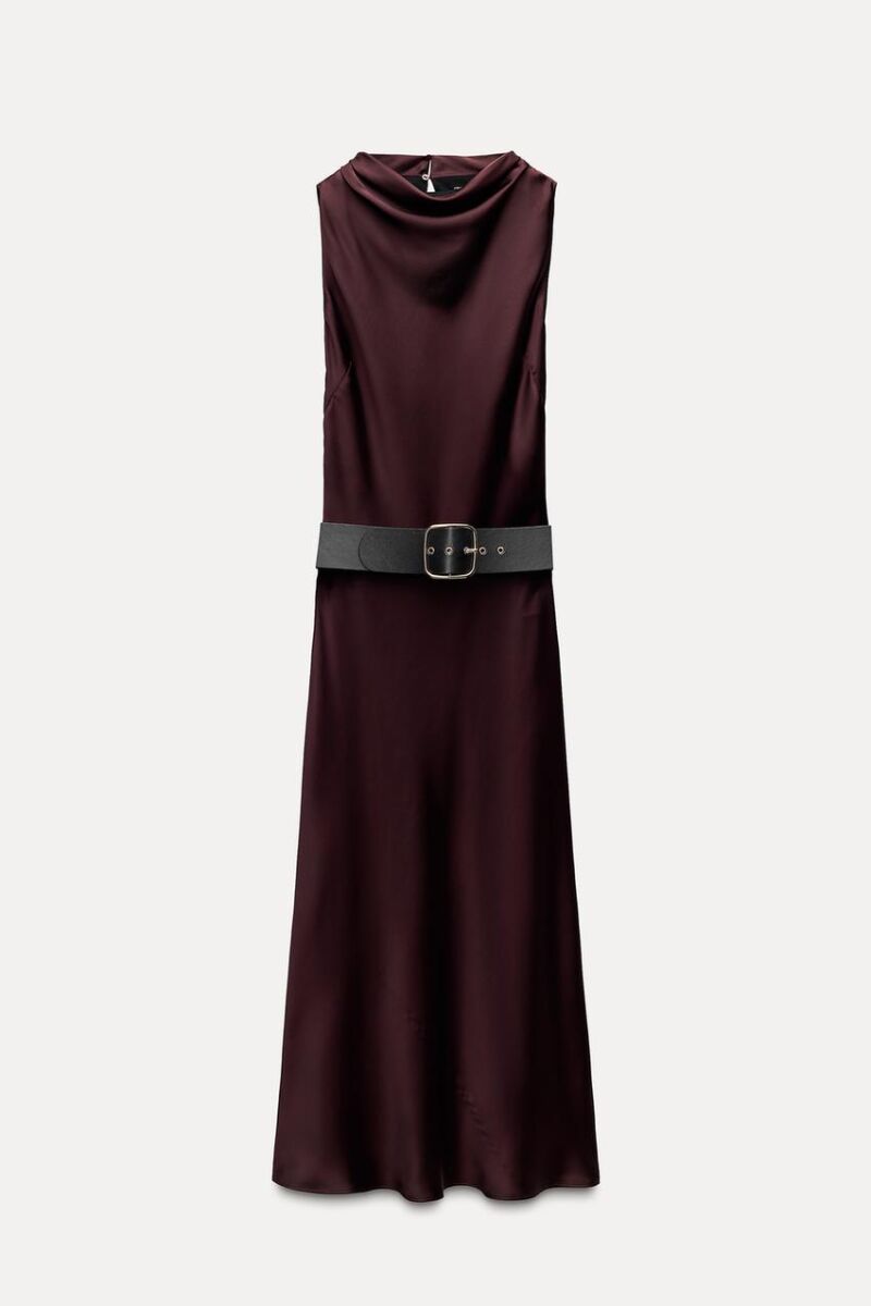 Vestido midi satinado