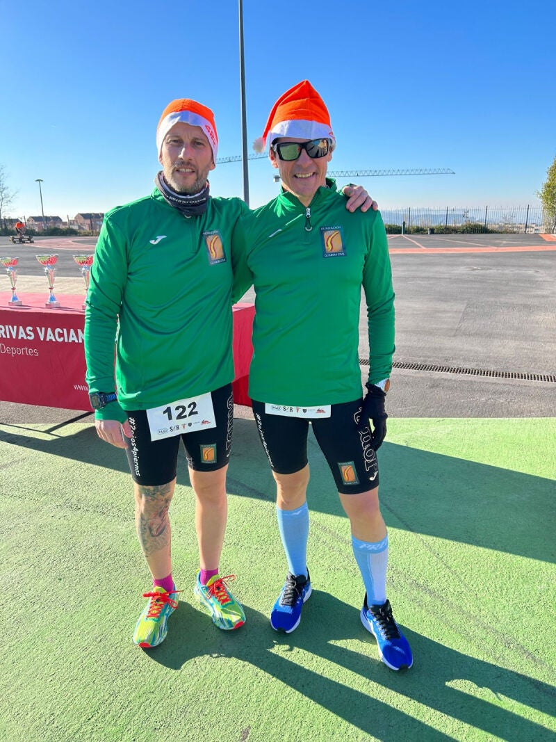 Miquel y Edu, tras la disputa de una carrera